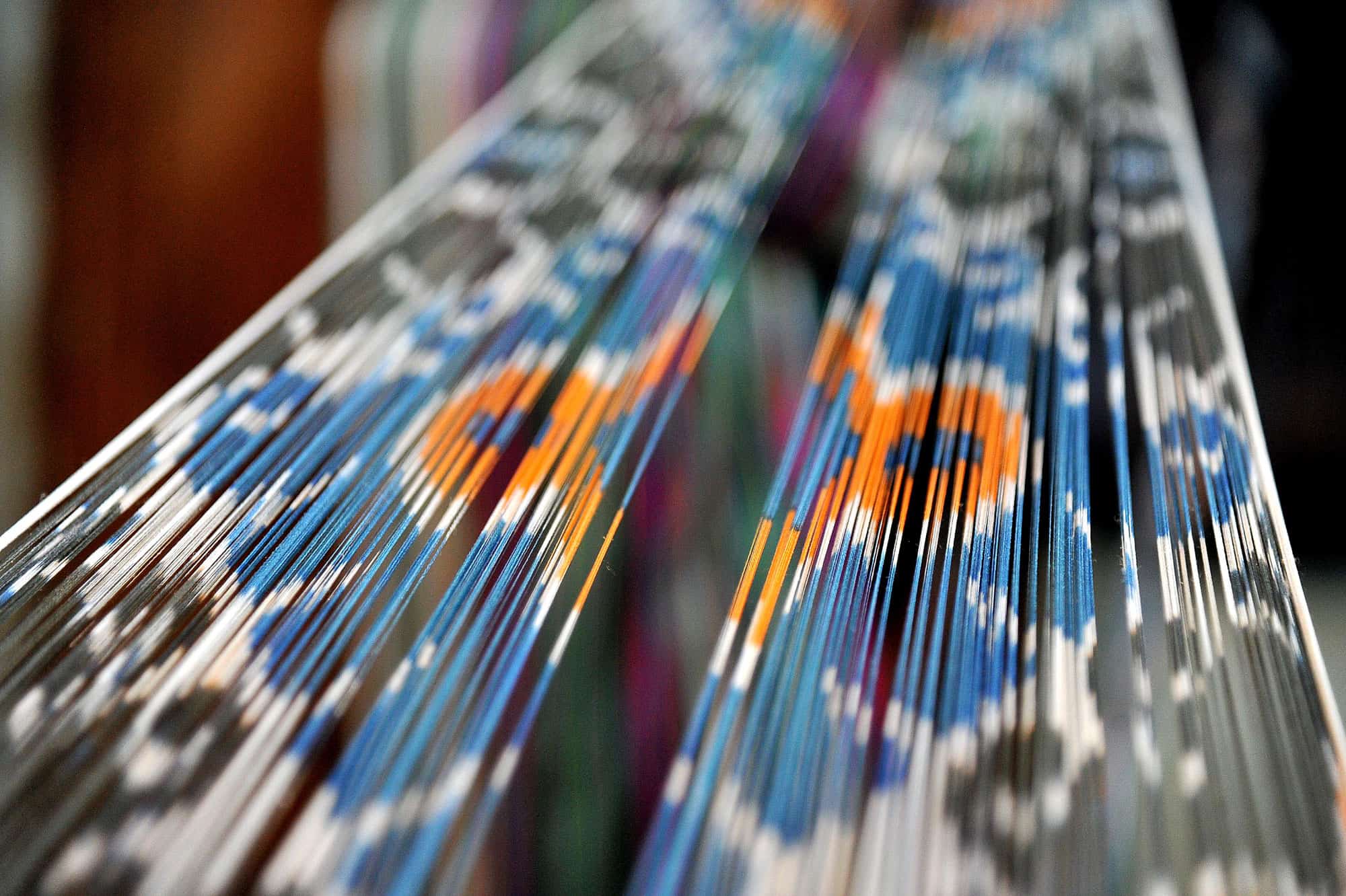 Ikat being woven in Margilan, Fergana Valley - Uzbekistan