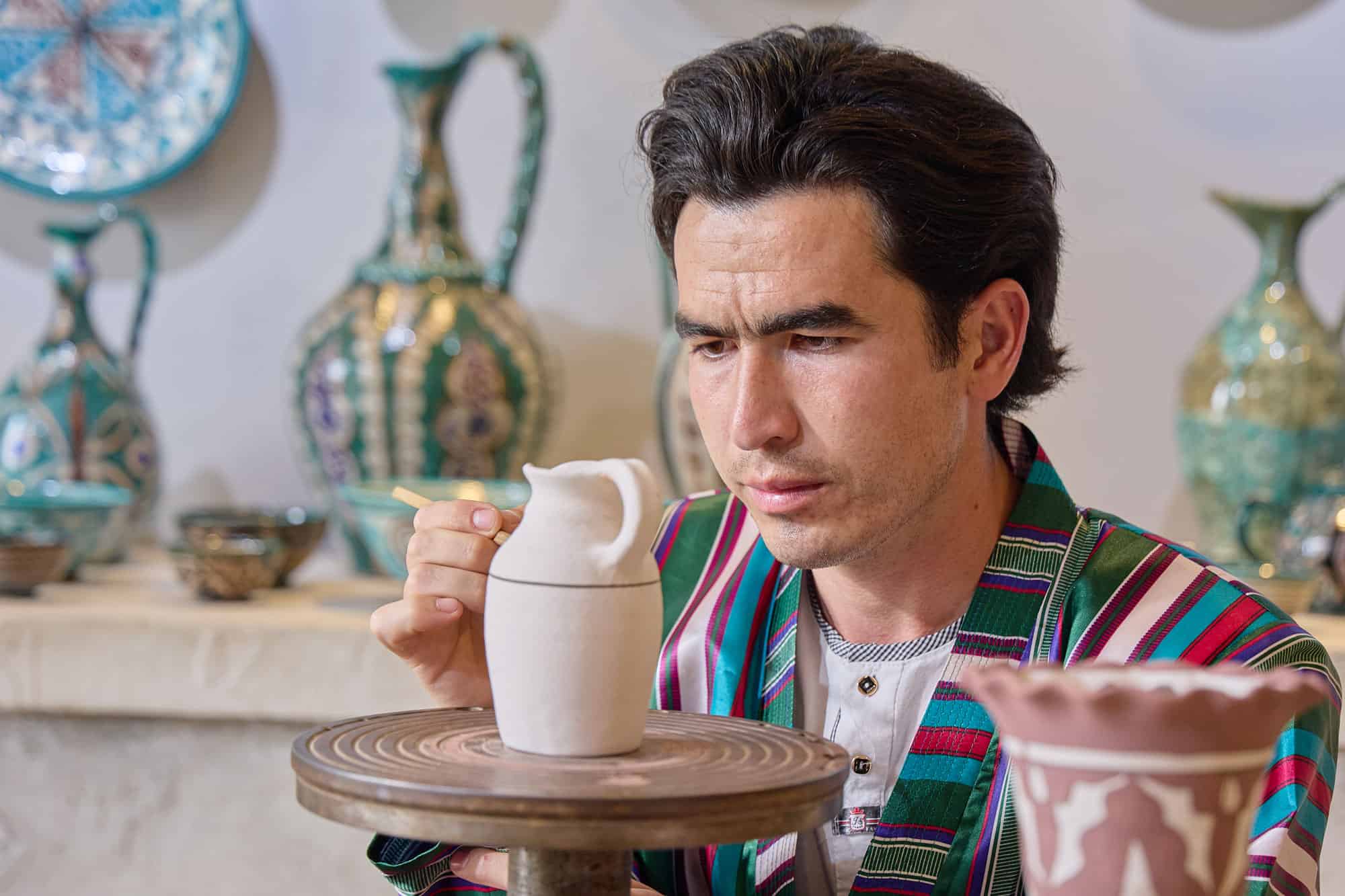 Gurumsaroy Ceramics under master Vakhobjon Buvayev, Fergana Valley CTN Handicrafts Member