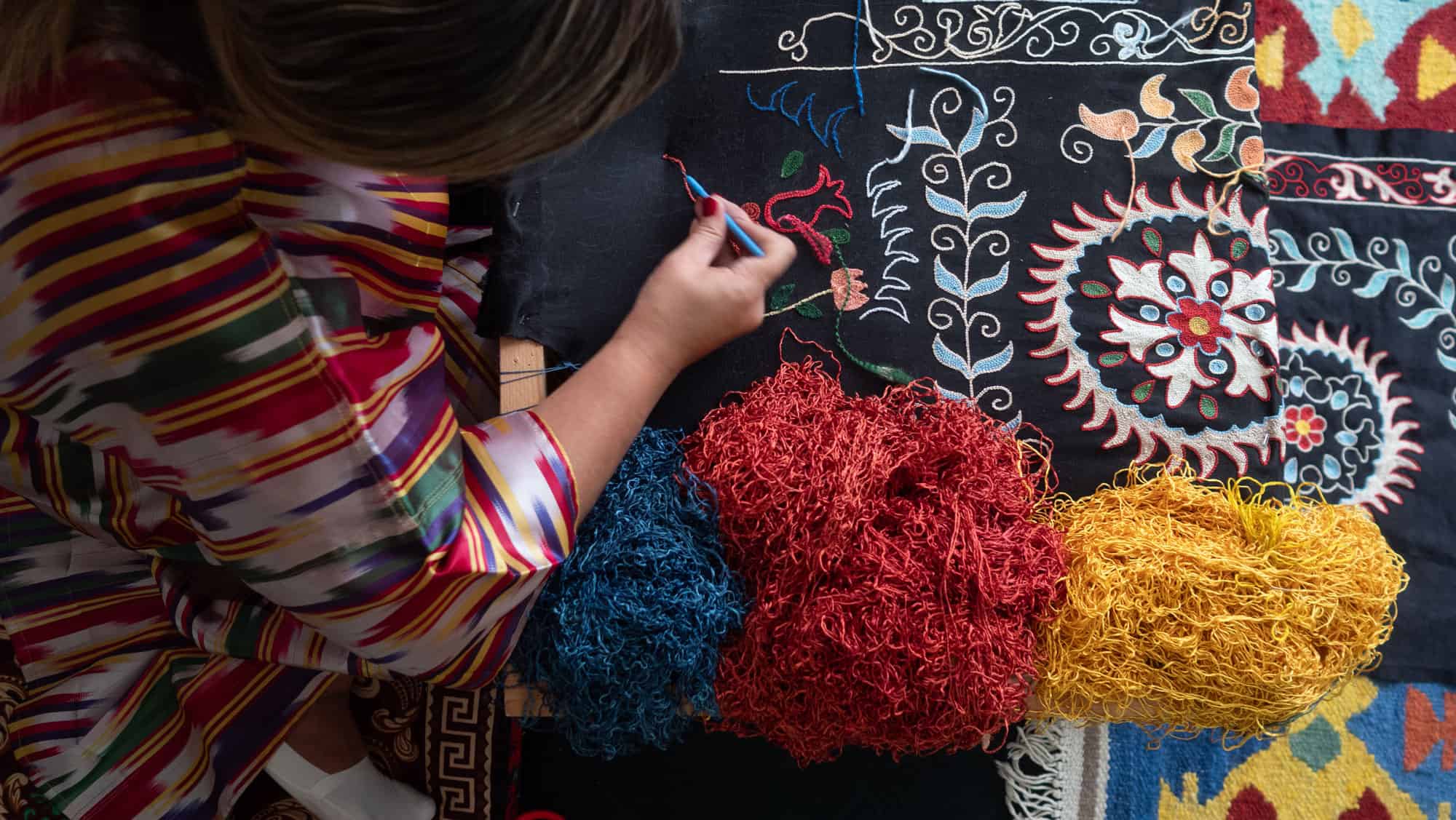 Nargiza Sherkhodjayeva, suzani master and founder of Nora and Co., Fergana Valley CTN Handicrafts member