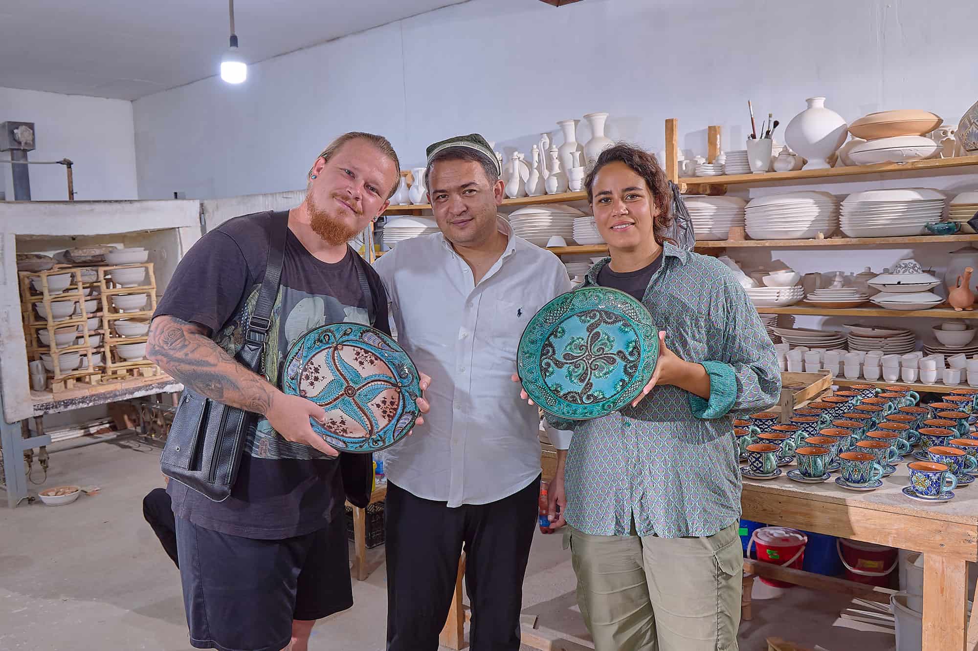 Rishtan ceramics, Diyorbek Nazirov in Fergana Valley, Uzbekistan